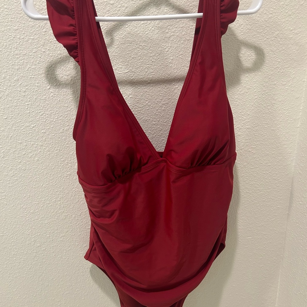 Kona Sol Red One Piece Swimsuit